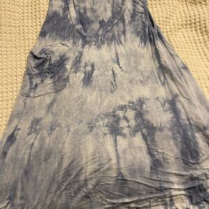 Blue Tie-Dye Sleeveless Top